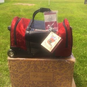 Brighton 3 piece Red and Black Vintage Luggage set